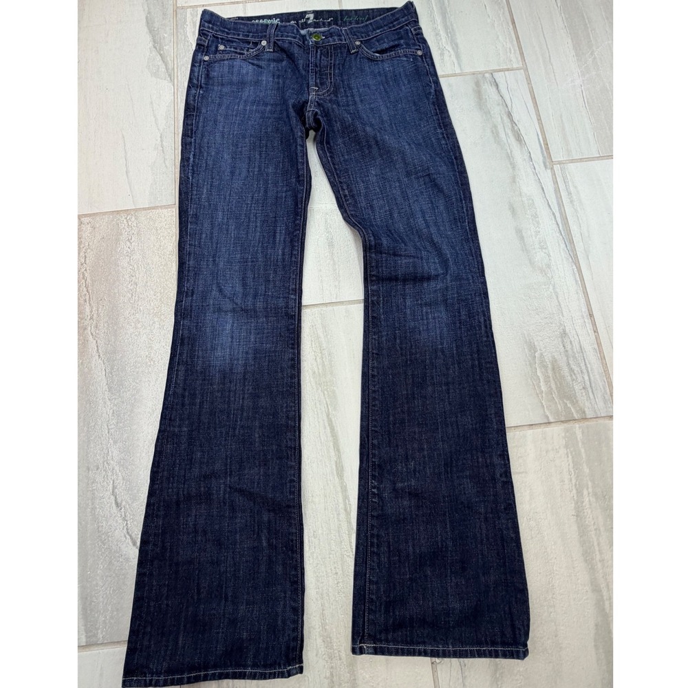 7 For All Mankind Organic Denim Low Rise Bootcut Jeans 27 Dark Wash